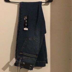 Brand new Silver high rise flare jean